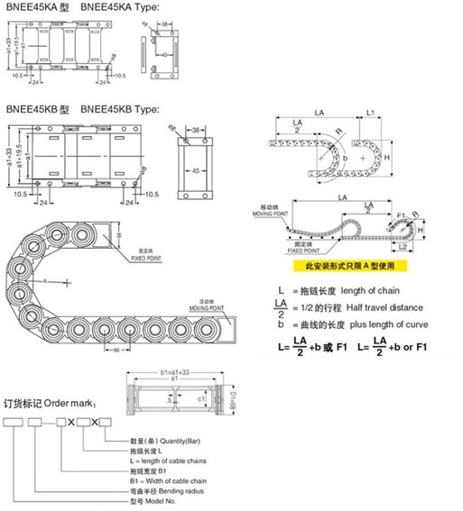 BNEE45KA系列桥式拖链1