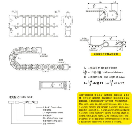 BNEE45KFA系列桥式拖链