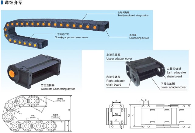 加强型全封闭工程塑料拖链1